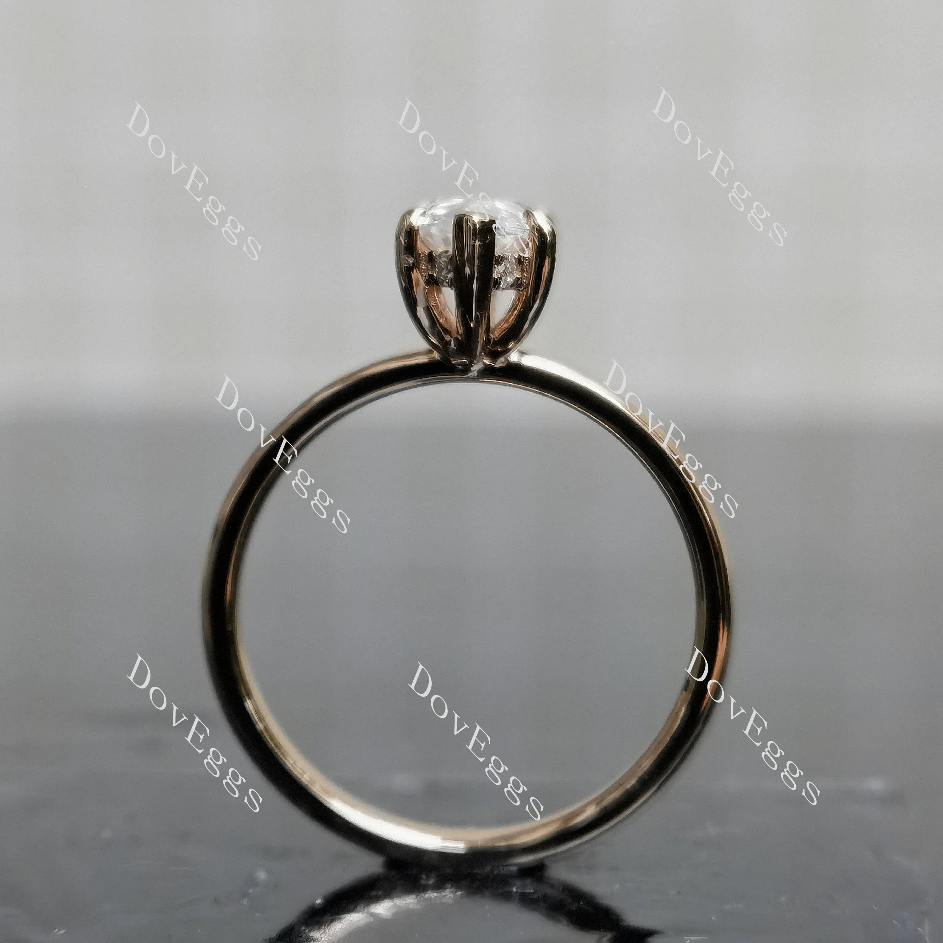 Doveggs Marquise Modified H&A cut solitaire moissanite engagement ring