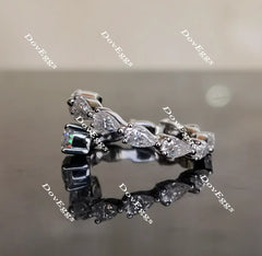 The teardrop pear full eternity moissanite engagement ring/wedding band
