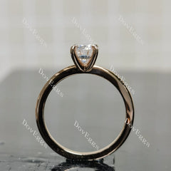 (size 7) Doveggs sterling silver plated with rose gold 1.5ct oval crushed ice cut moissanite engagement ring