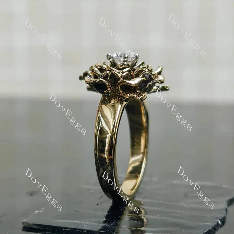 DovEggs floral pave engagement ring only semi-mount only(Exclusively to DovEggs Stones)