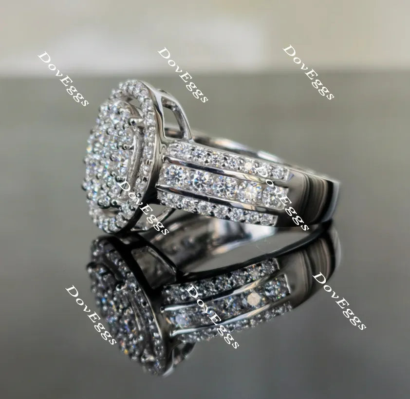 Doveggs half eternity moissanite/lab grown diamond wedding band-3.2mm band width