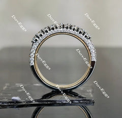 Doveggs round vintage moissanite/lab grown diamond wedding band-2.4mm band width