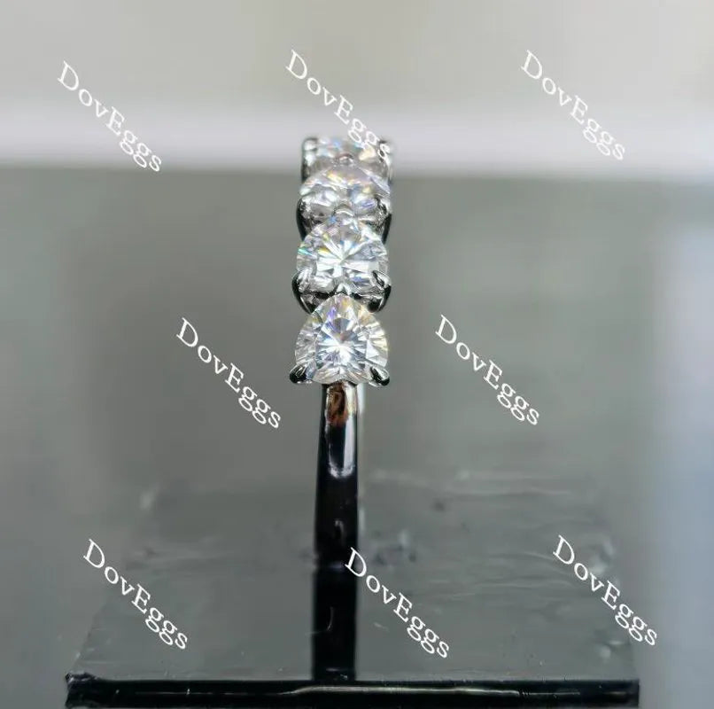 Doveggs heart seven stone moissanite wedding band-2.5mm band width
