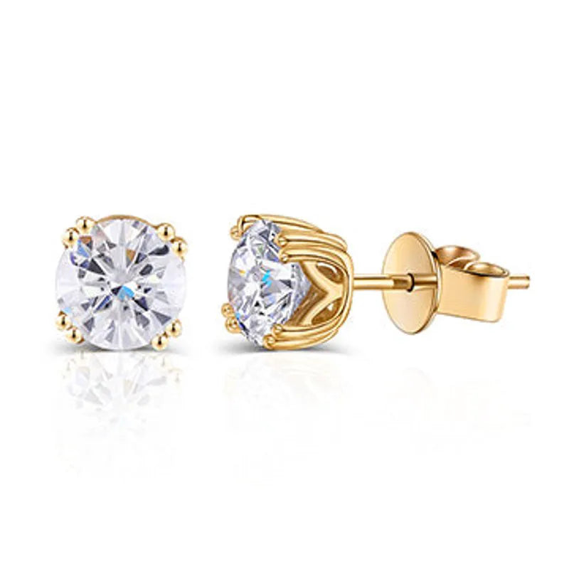 Doveggs solitaire round moissanite stud earring for women