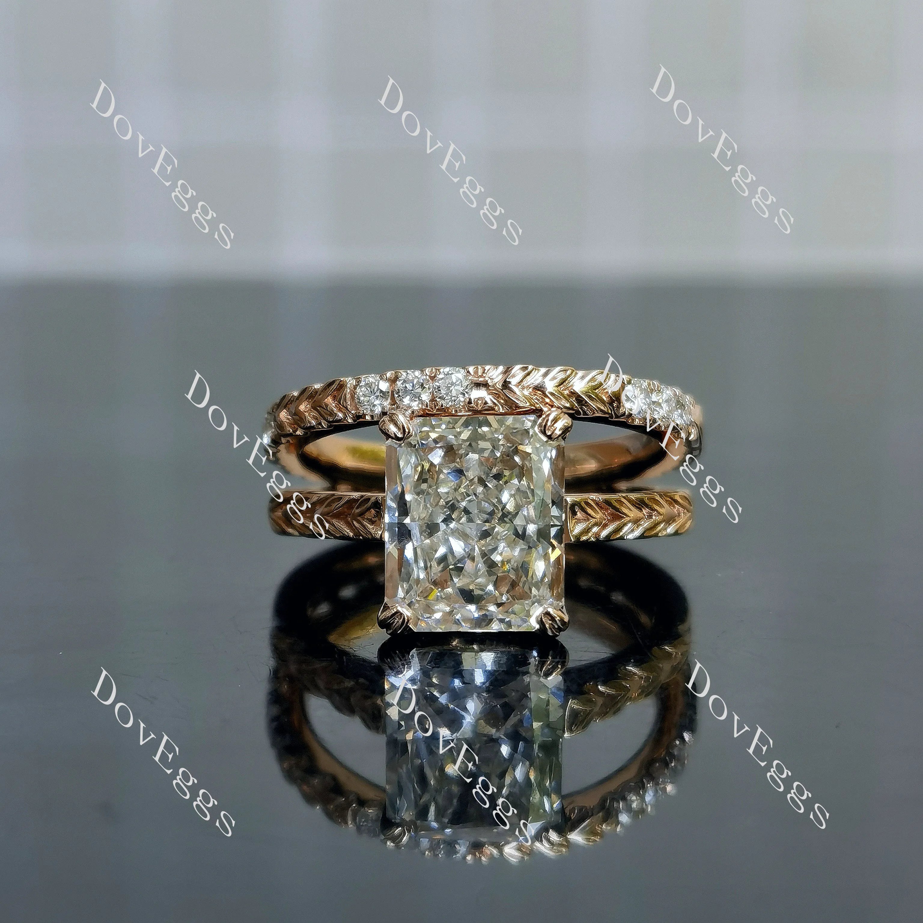 Brayleigh Radiant Solitaire Lab Grown Diamond Bridal Set (2 rings)