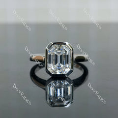 Doveggs Elizabeth Taylor Krupp Cut bezel solitaire moissanite engagement ring