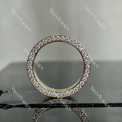 Eternal love round full eternity pave bezel moissanite/lab grown diamond wedding band-6.5mm band width