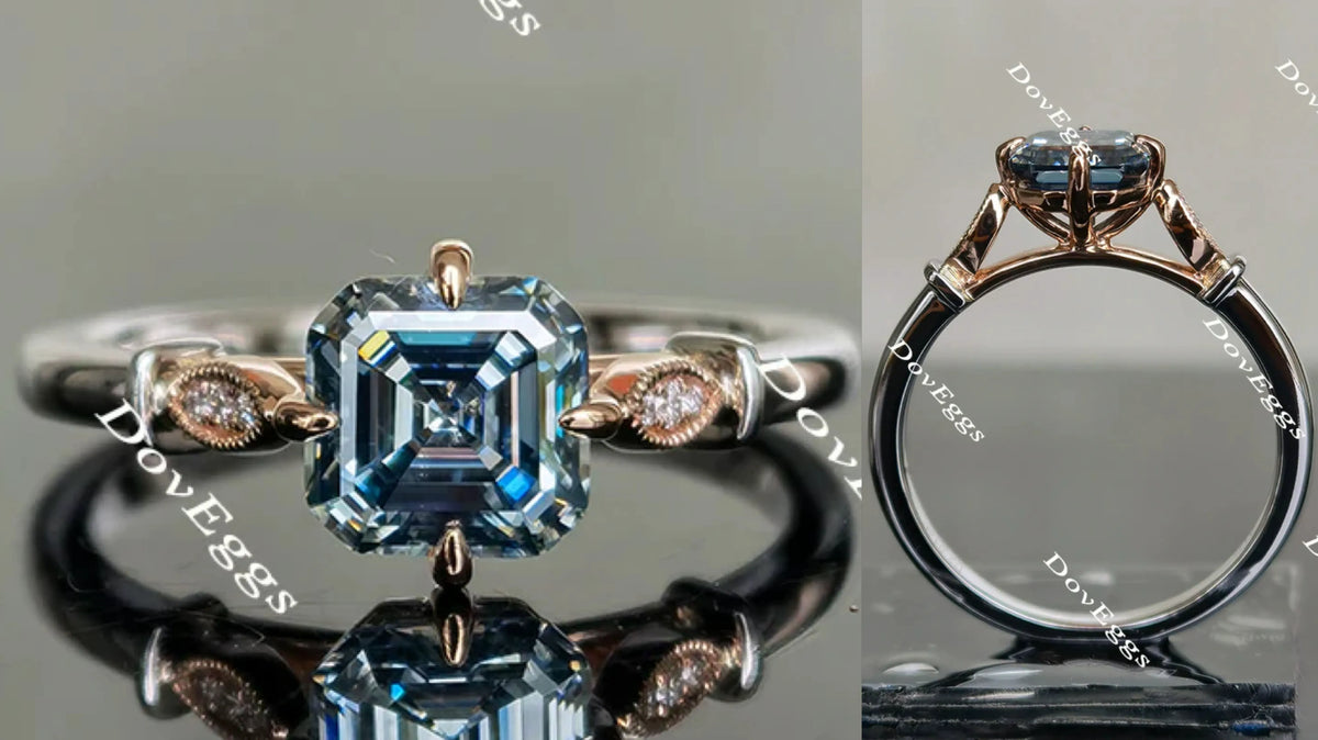 DovEggs asscher moissanite engagement ring