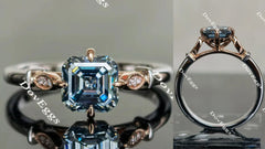 DovEggs asscher moissanite engagement ring