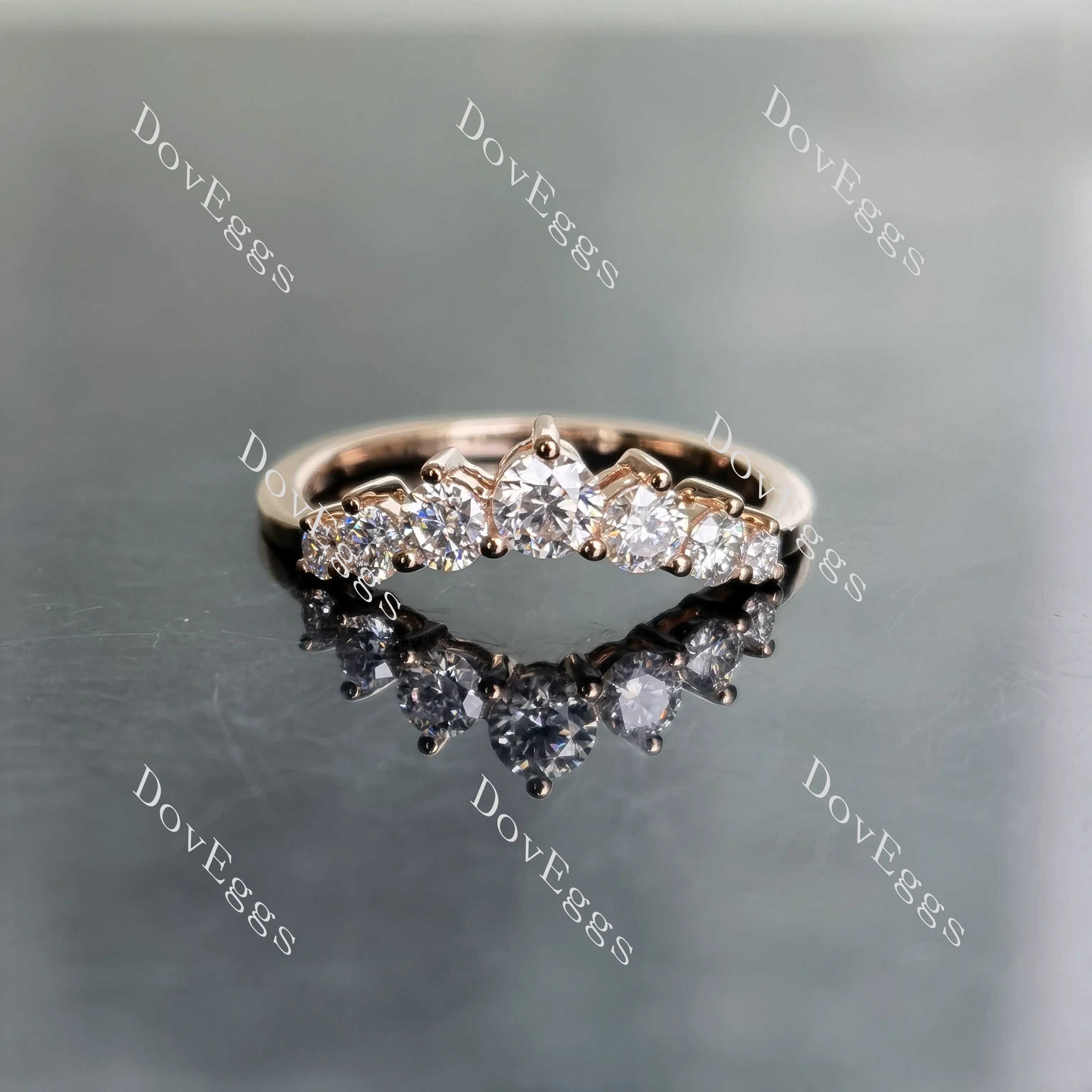 Doveggs round moissanite/lab grown diamond wedding band for women-1.6mm band width
