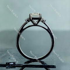 Doveggs emerald side stone moissanite engagement ring