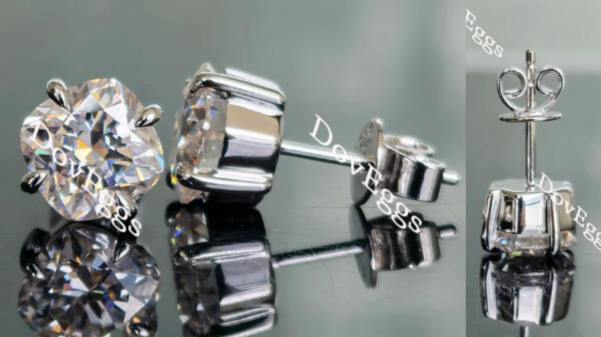 Doveggs solitaire cushion solitaire moissanite stud earrings for women