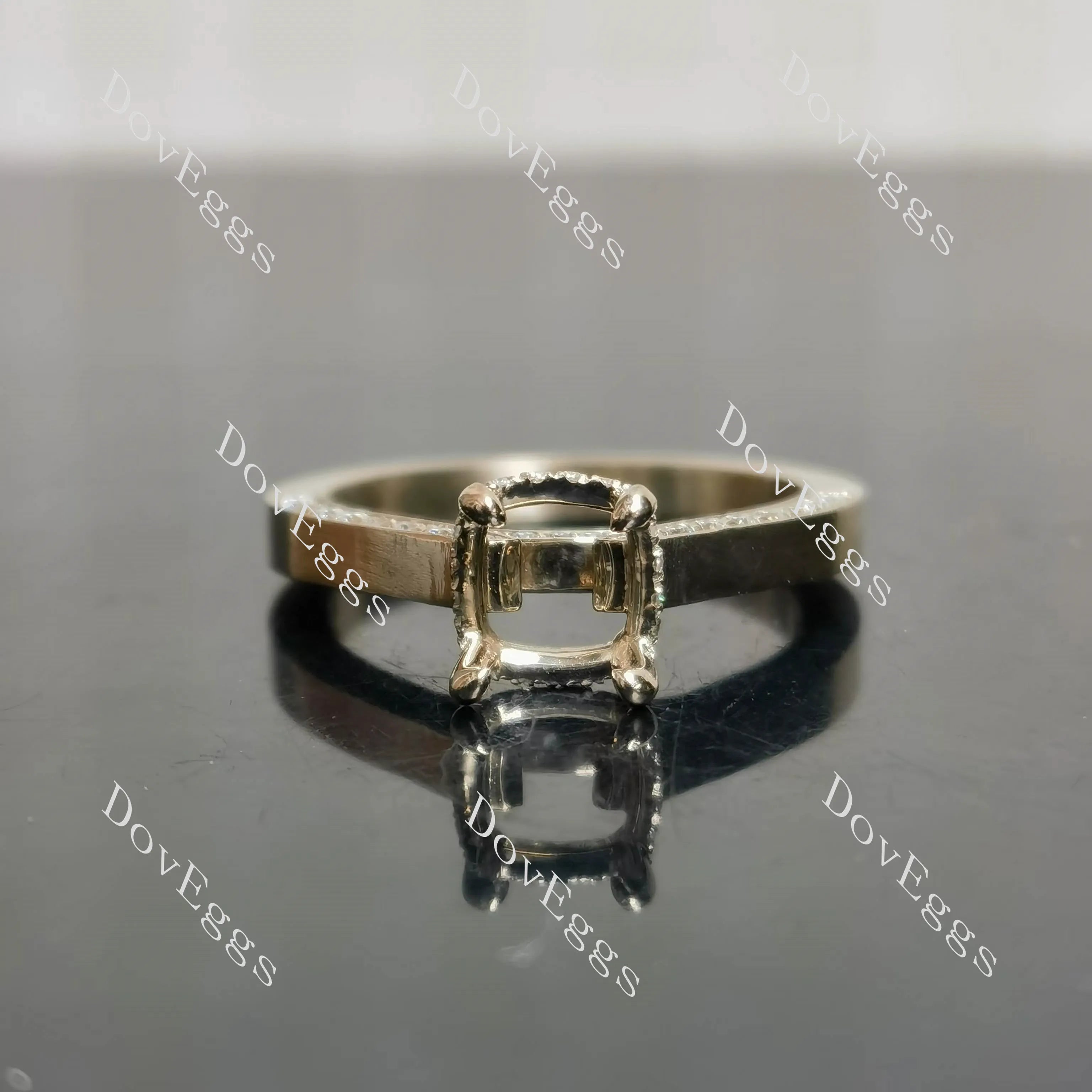 Doveggs pave engagement ring semi-mount only(Exclusively to DovEggs Stones)