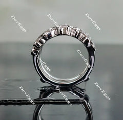 Doveggs art deco round pear moissanite/lab grown diamond enhancer-6.6mm band width