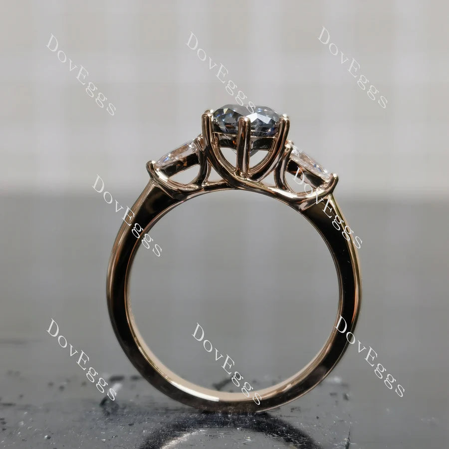 Doveggs three-stone engagement ring semi-mount only(Exclusively to DovEggs Stones)