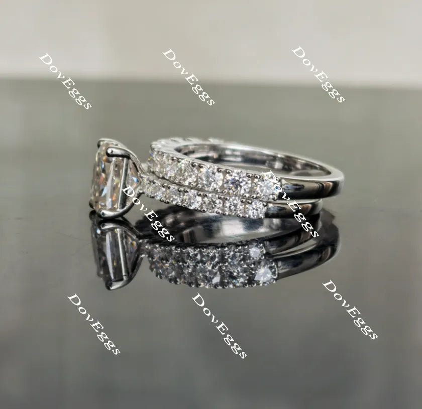 Doveggs round half eternity pave moissanite/lab grown diamond wedding band (wedding band only)-2.0mm band width