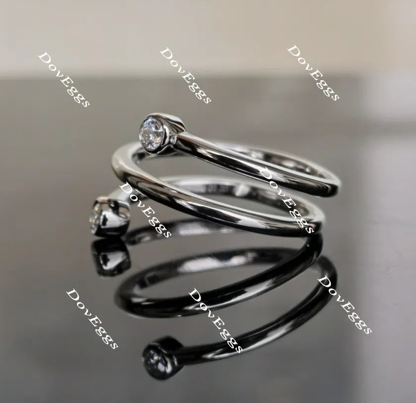 Doveggs round moissanite/lab grown diamond ring/wedding band-1.7mm band width