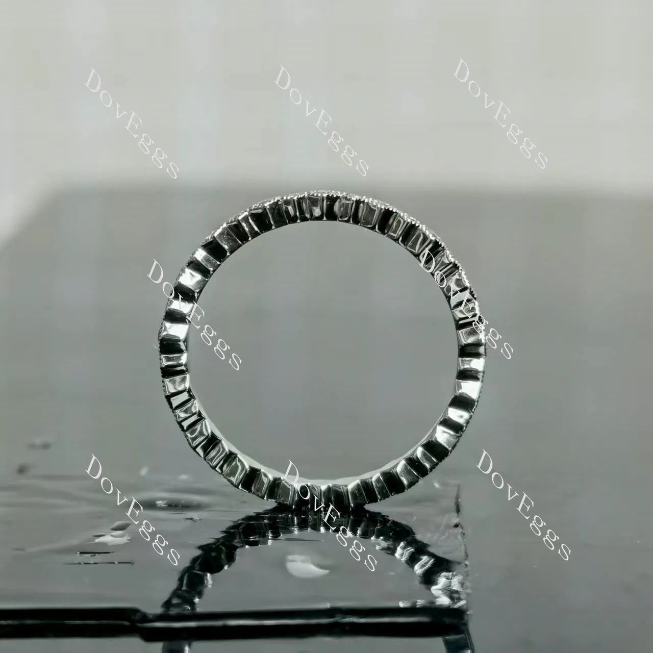(size 4.75) Doveggs 14K white gold 0.21cttw round lab grown diamond wedding band-1.8mm band width