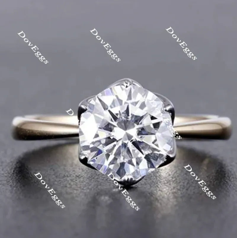 Doveggs flower shape solitaire engagement ring semi-mount only(Exclusively to DovEggs Stones)