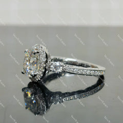 (size 7.75)Doveggs 2ct GHI color oval moissanite engagement SS ring