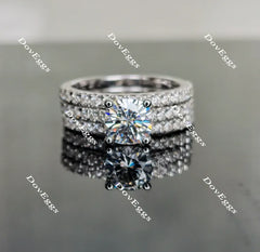 Doveggs half eternity pave moissanite/lab grown diamond wedding band(one piece of wedding band only)-1.8mm band width