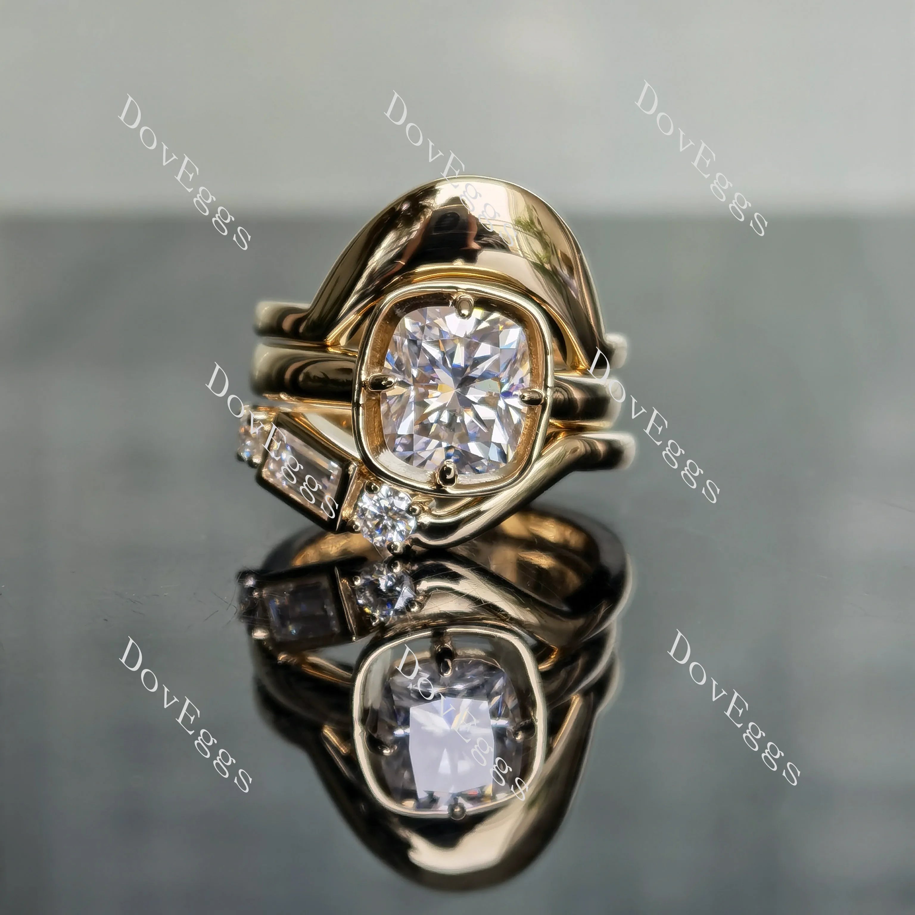 DovEggs cushion solitaire moissanite engagement ring (engagement ring only)