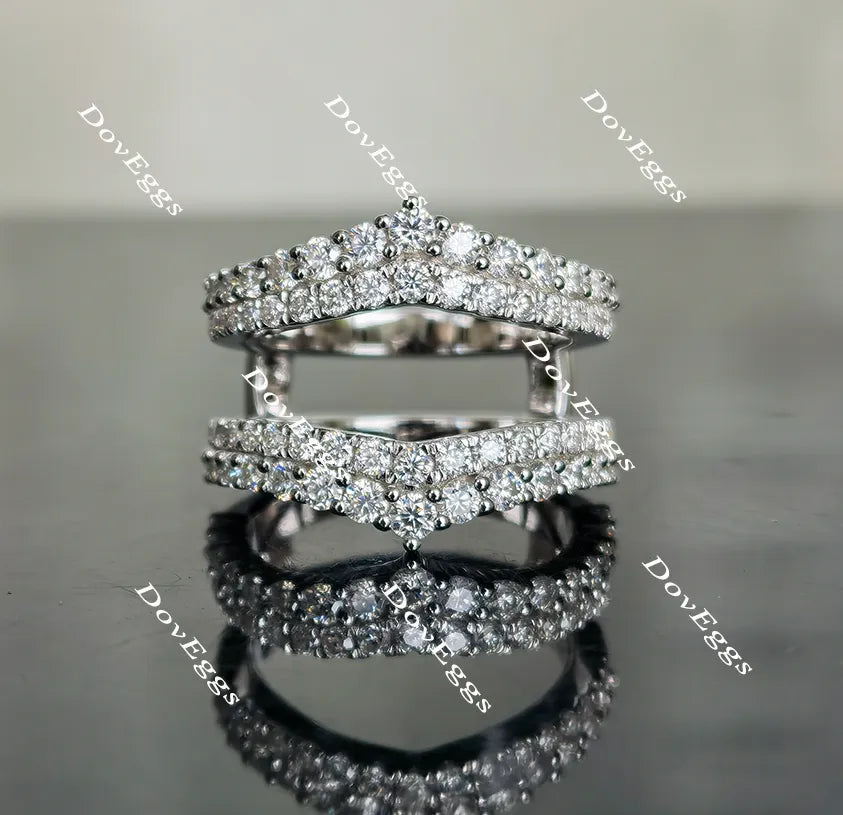 Doveggs moissanite guard ring/moissanite enhancer/lab diamond band-7.1mm band width