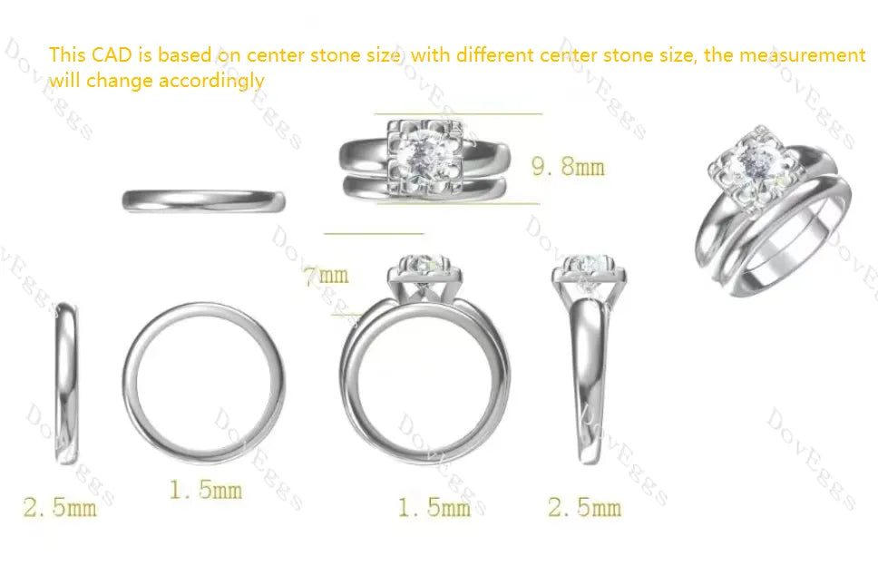 Doveggs round solitaire engagement ring