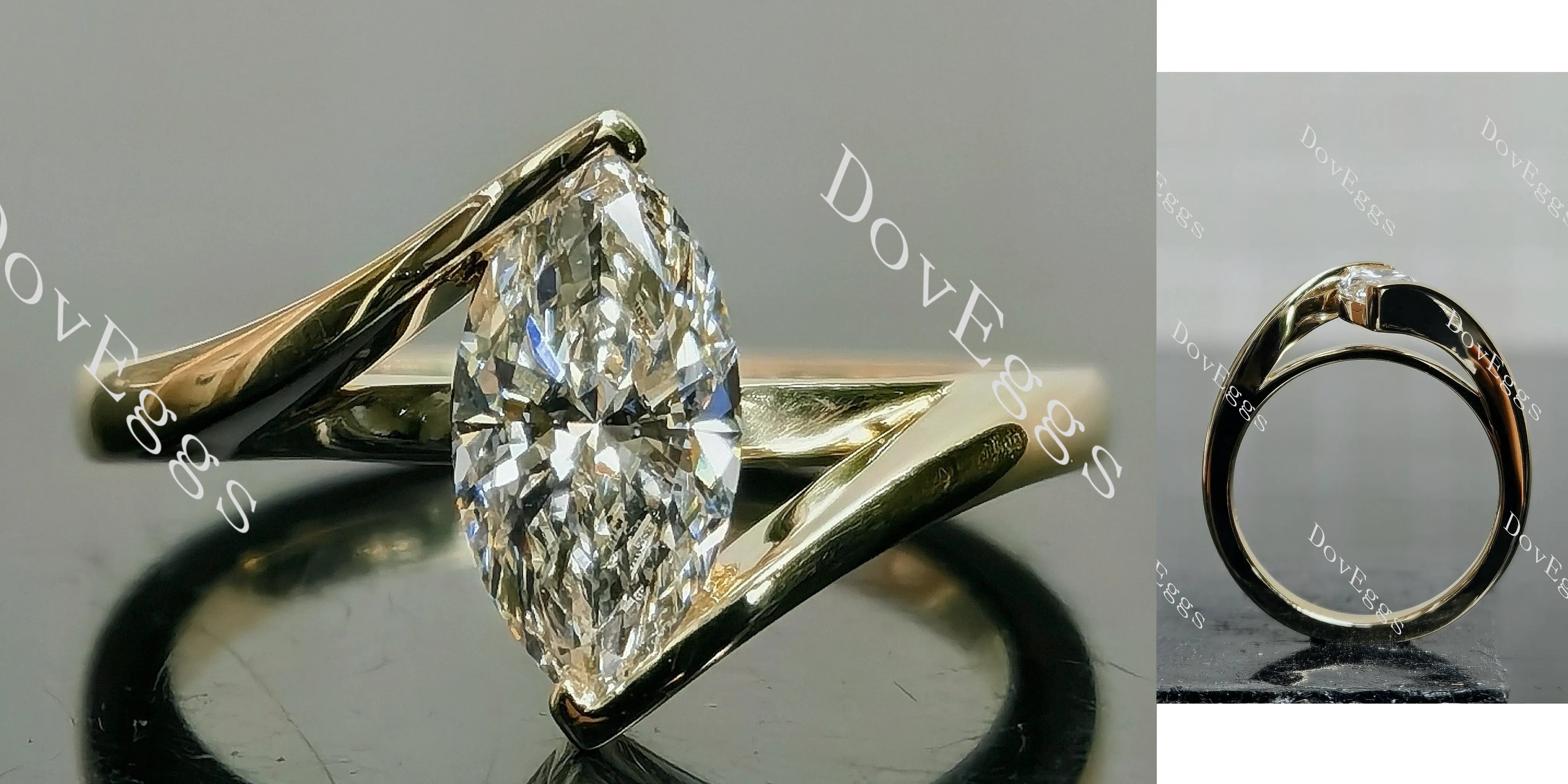 Anne Rose Marquise Solitaire Lab Grown Diamond Engagement Ring