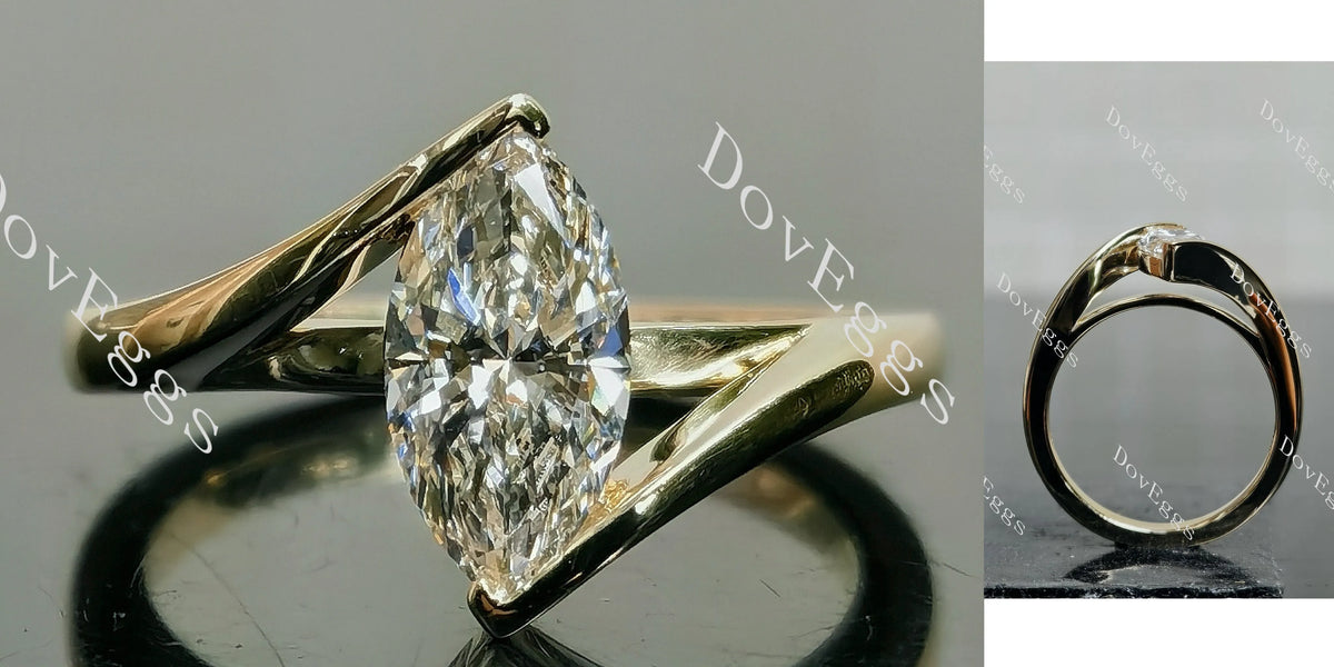 Anne Rose Marquise Solitaire Lab Grown Diamond Engagement Ring