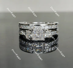 Doveggs princess half eternity channel set moissanite engagement ring