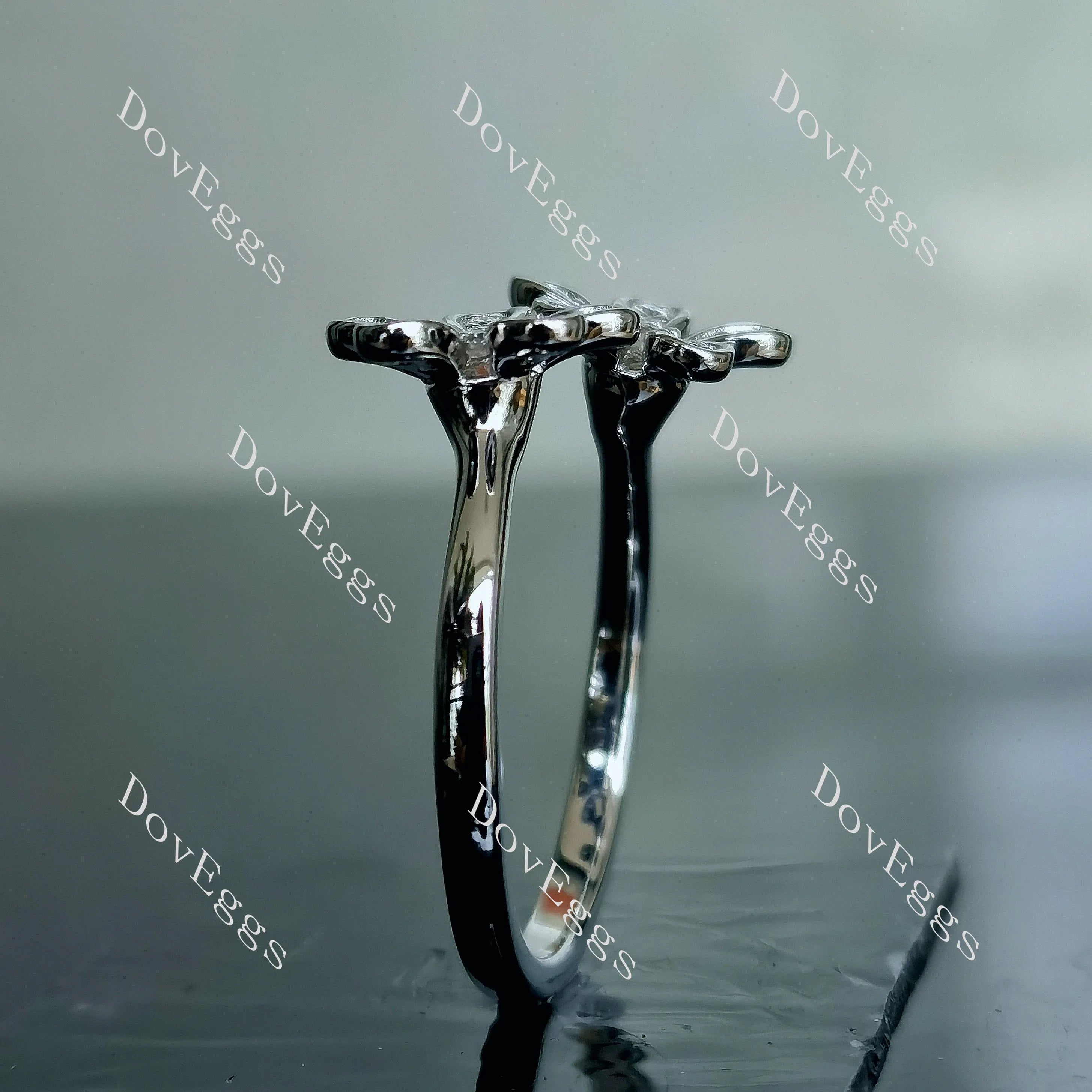 Maisie Daisy floral moissanite/lab grown diamond wedding band-2.0mm band width