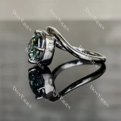 Doveggs cushion bezel solitaire colored moissanite engagement ring