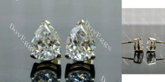 Doveggs pear pave moissanite earrings
