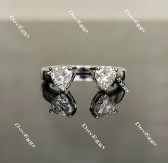 DovEggs heart two-stone moissanite engagement ring for women
