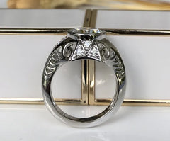 Doveggs round hollow out moissanite engagement ring