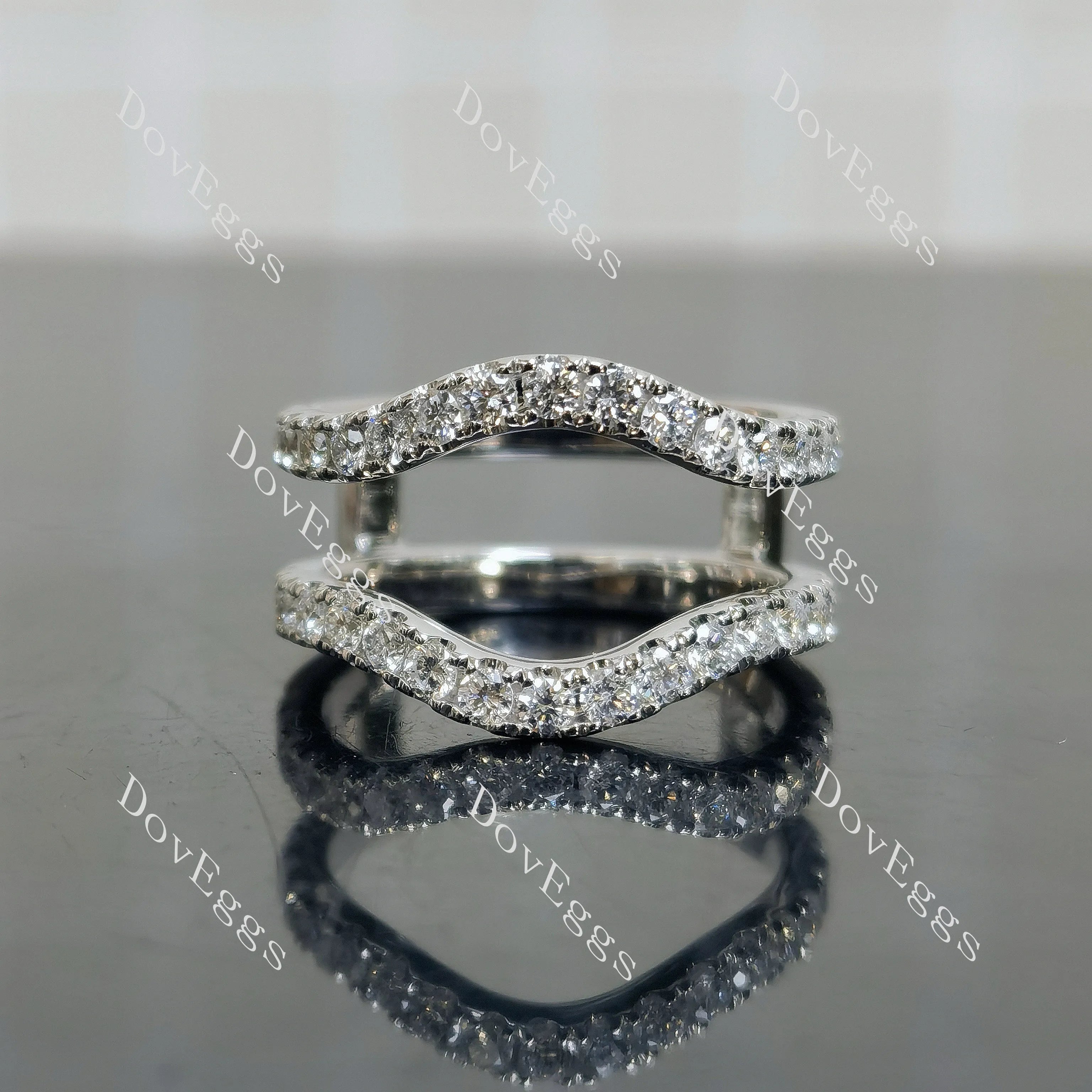 Doveggs Oval Pave Halo Half Eternity Lab Grown Diamond Bridal Set (2 rings)