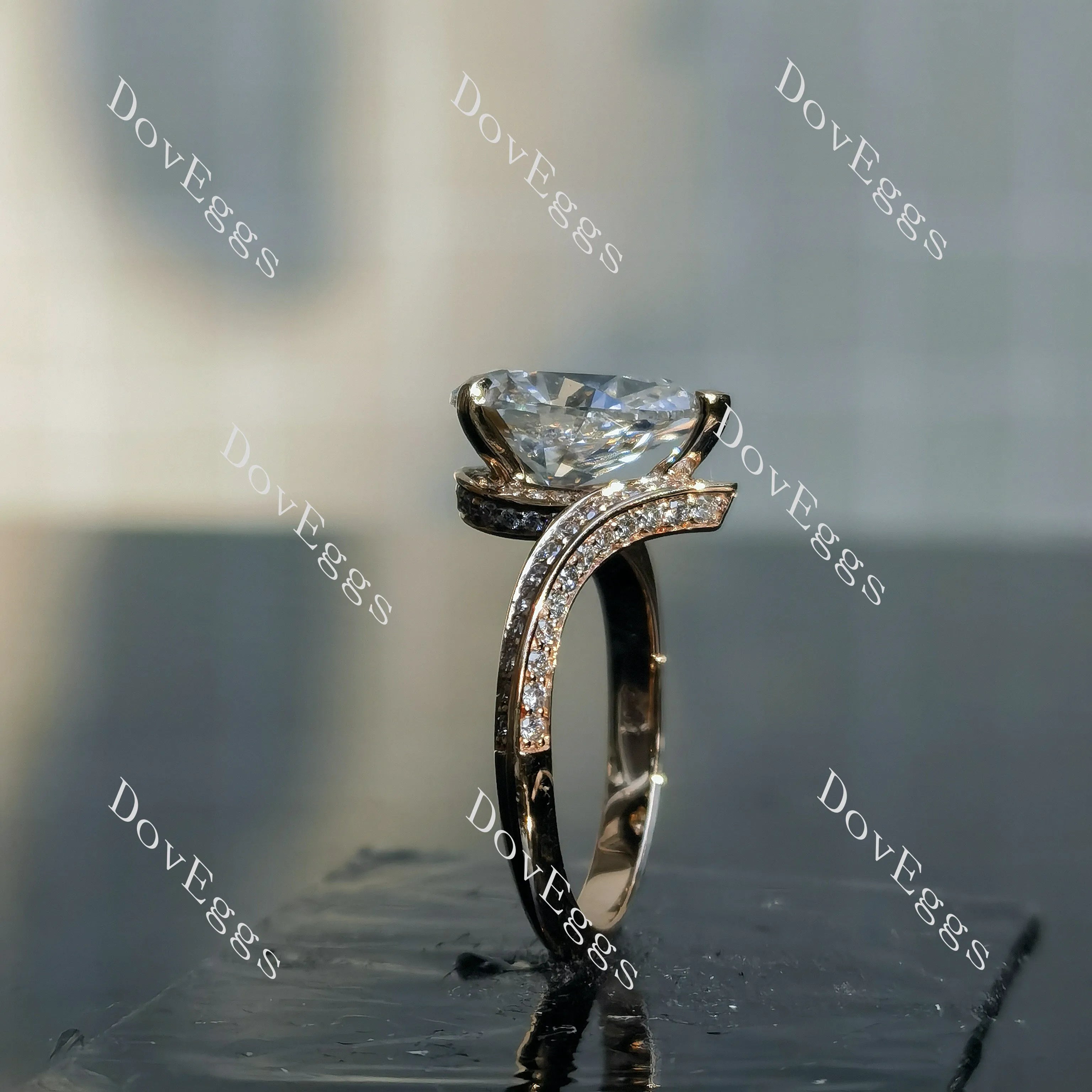 Stephanie’s Promise Pear channel Lab Grown Diamond Engagement Ring