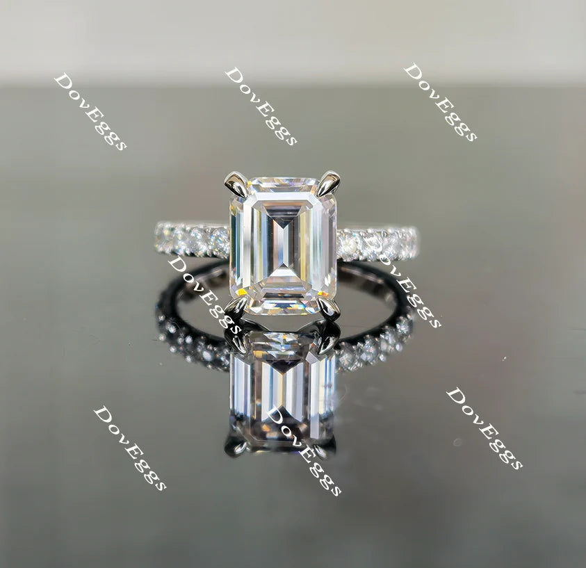 Doveggs eternity pave engagement ring only semi-mount only(Exclusively to DovEggs Stones)