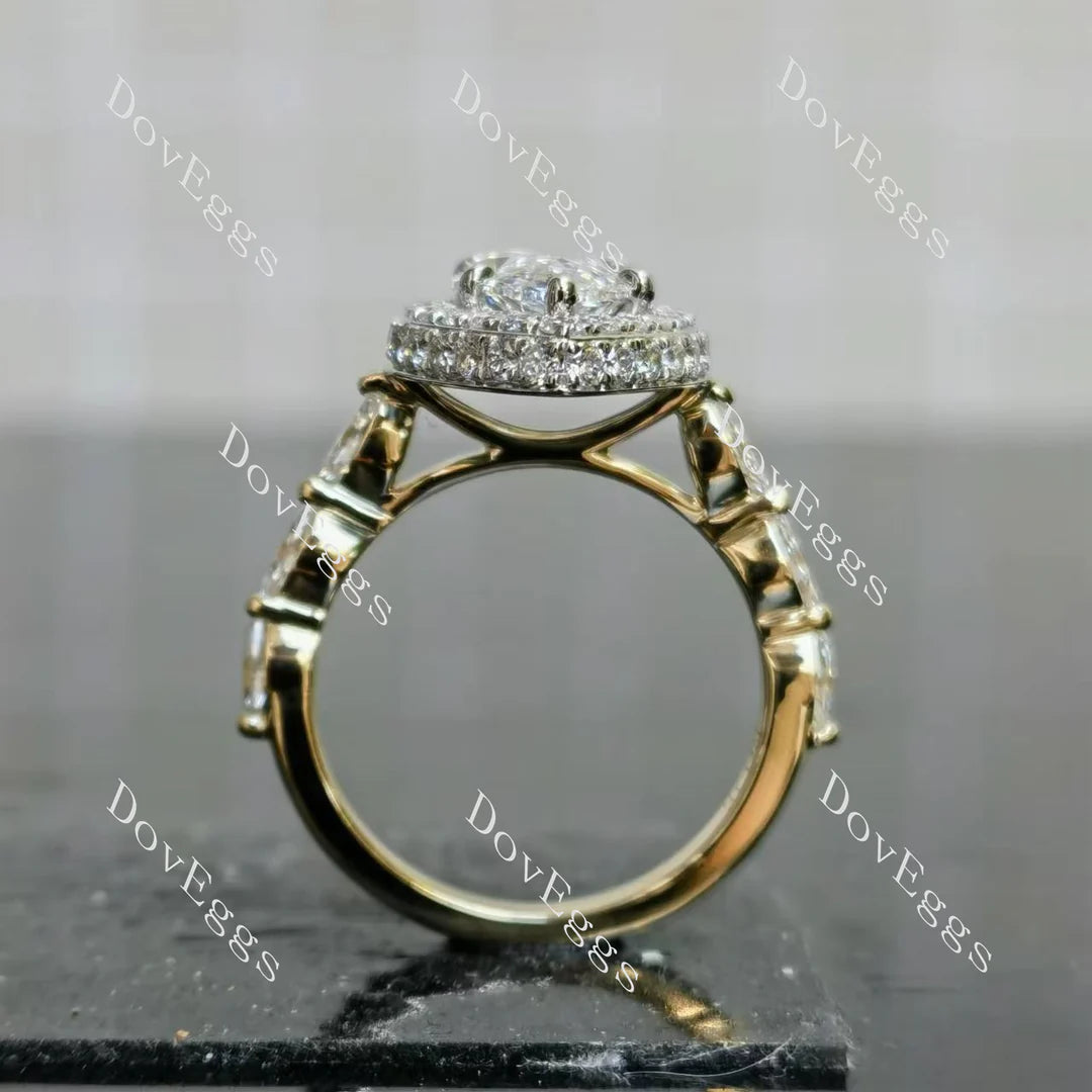 DovEggs halo pave vintage engagement ring only semi-mount only(Exclusively to DovEggs Stones)