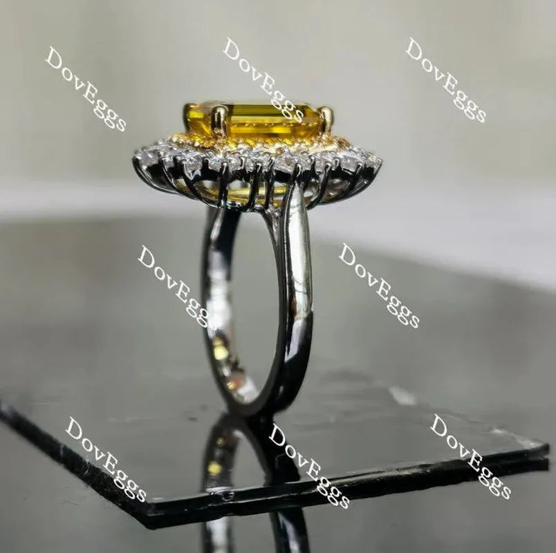 DovEggs double halo pave channel set engagement ring semi-mount only(Exclusively to DovEggs Stones)