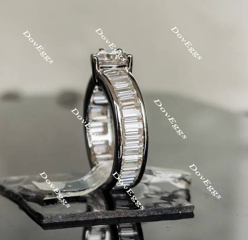 Doveggs trillion full eternity channel set moissanite wedding band-5.6mm band width