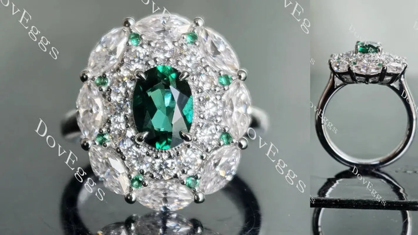 DovEggs double halo engagement ring semi-mount only(Exclusively to DovEggs Stones)