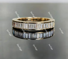 Doveggs half eternity channel set baguette moissanite /Lab grown diamond wedding band/moissanite ring-2.8mm band width