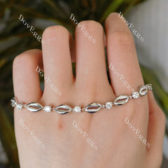 Doveggs round moissanite/lab grown diamond bracelet (18cm+5cm length extend chain )