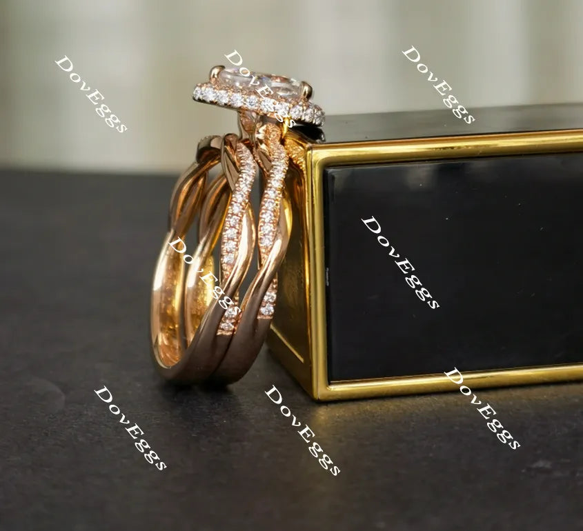 doveggs pear halo moissanite emgagement ring only