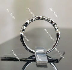 Doveggs round art deco half eternity moissanite/lab grown diamond wedding band-2.2mm band width
