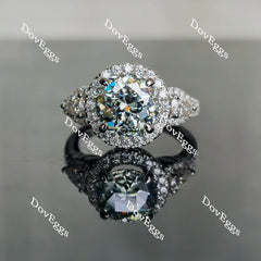 Doveggs round halo colored moissanite engagement ring