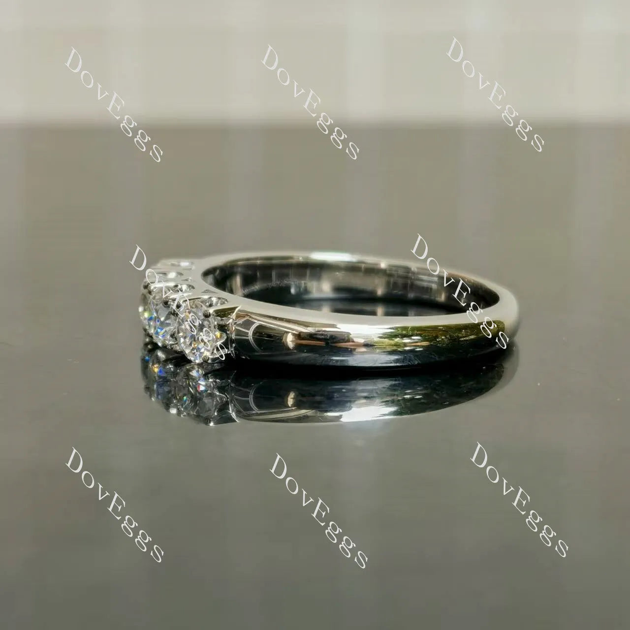 (size 10.5) Doveggs sterling silver 2ct round nova cut moissanite bridal set(2 rings)