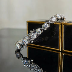 Doveggs round pave moissanite bracelet